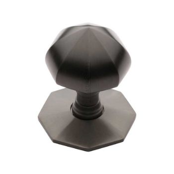 Octagonal Centre Door Knob In Matt Bronze Finish - V880-MB Picture of Octagonal Centre Door Knob In Matt Bronze Finish - V880-MB