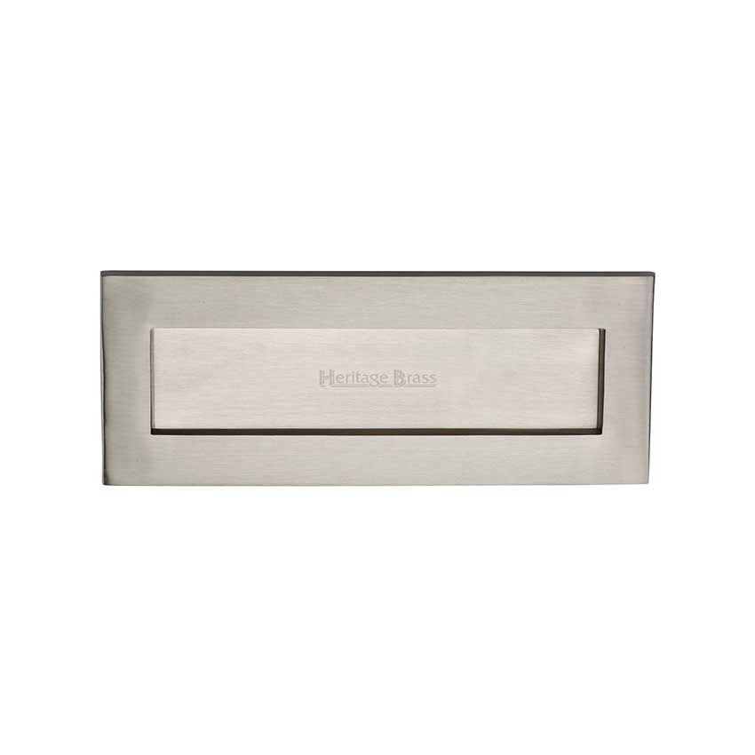 Picture of 254mm x 102mm Sprung Flap  Letterplate In Satin Nickel Finish - V850 254.101-SN
