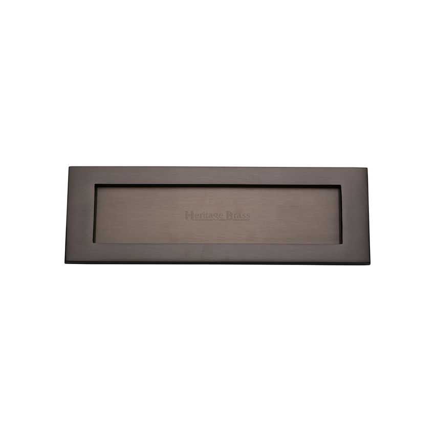 Picture of 254mm x 79mm Sprung Flap  Letterplate In Matt Bronze Finish - V850 254-MB
