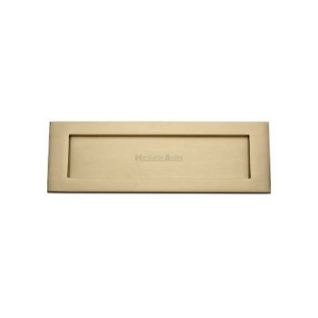 254mm x 79mm Sprung Flap  Letterplate In Satin Brass Finish - V850 254-SB Picture of 254mm x 79mm Sprung Flap  Letterplate In Satin Brass Finish - V850 254-SB