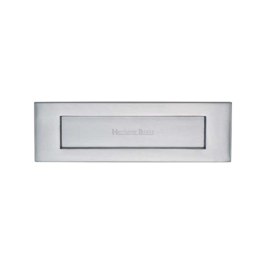 Picture of 254mm x 79mm Sprung Flap  Letterplate In Satin Chrome Finish - V850 254-SC