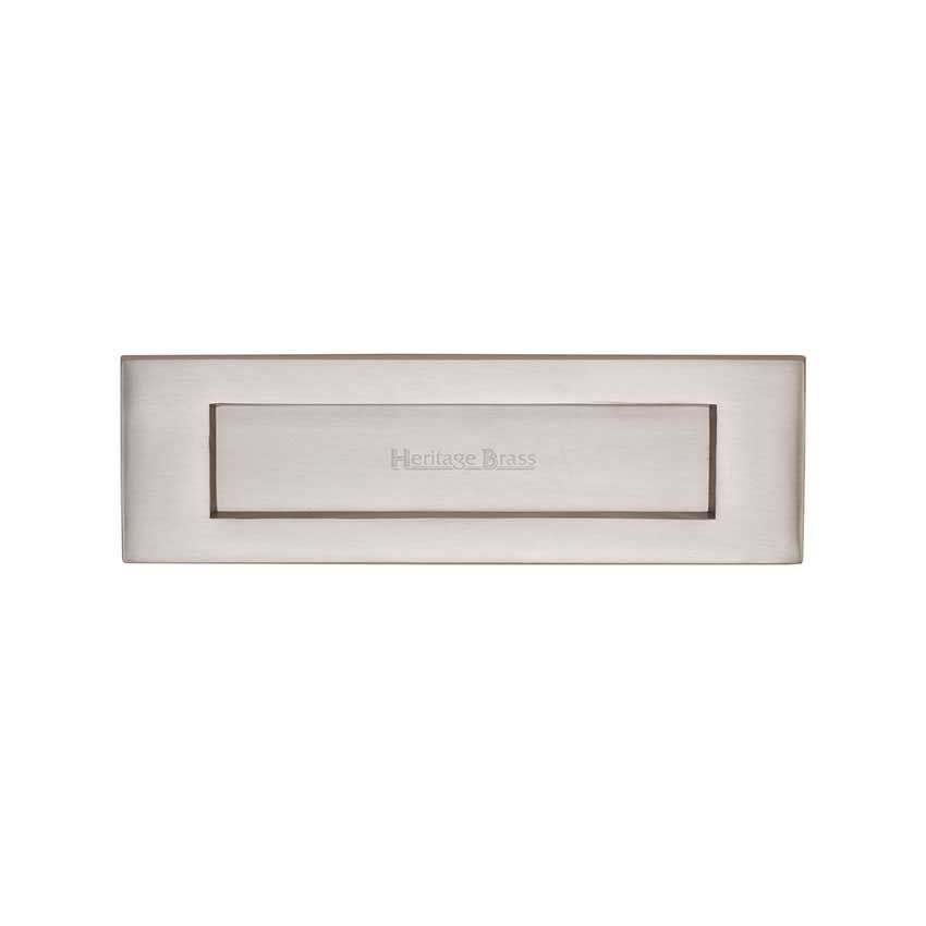 Picture of 254mm x 79mm Sprung Flap  Letterplate In Satin Nickel Finish - V850 254-SN