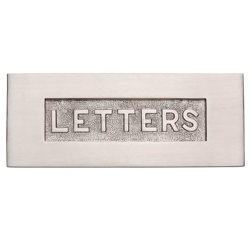 Picture of 254mm x 101mm Embossed Letterplate In Satin Nickel - V845-SN