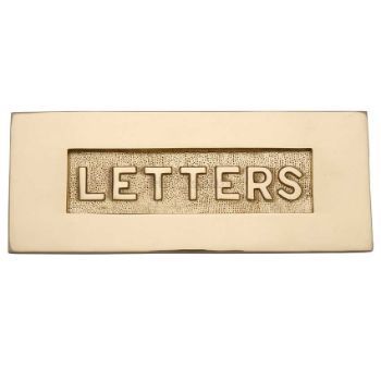 254mm x 101mm Embossed Letterplate In Polished Brass Finish - V845-PB Picture of 254mm x 101mm Embossed Letterplate In Polished Brass Finish - V845-PB