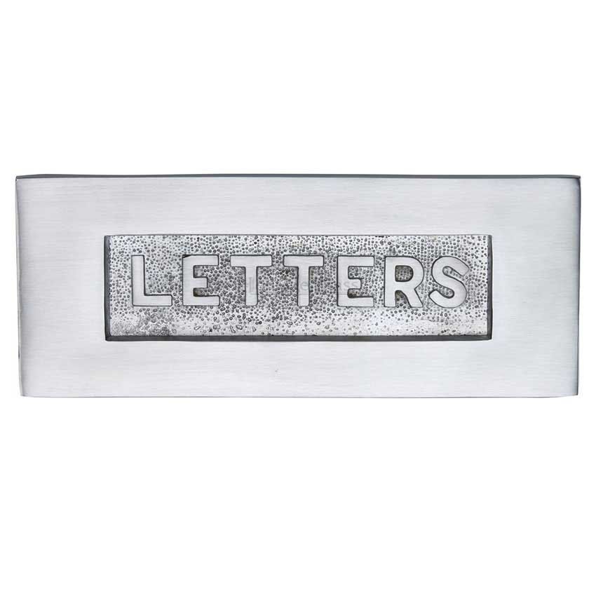 Picture of 254mm x 101mm Embossed Letterplate In Satin Chrome Finish - V845-SC