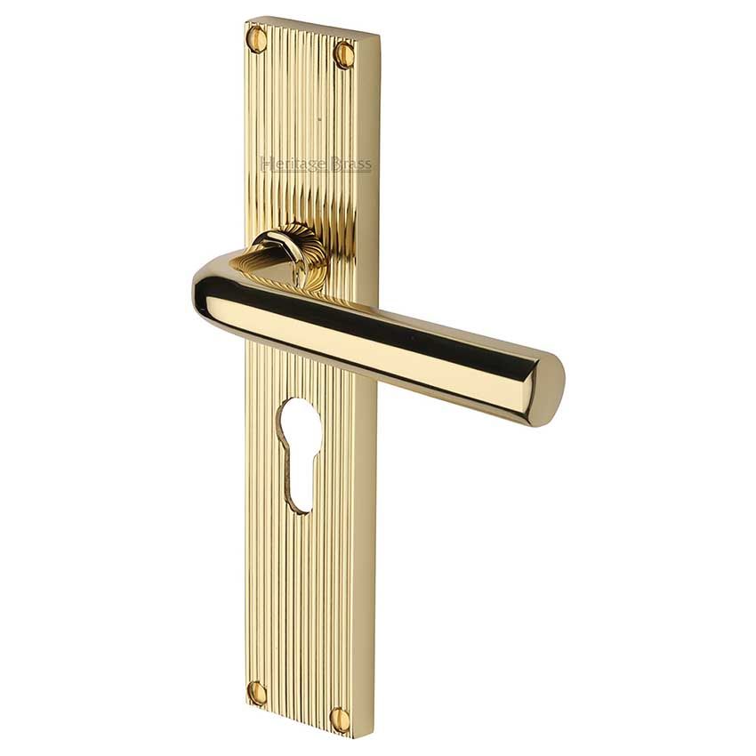 Picture of Octave Reeded Backplate Europrofile Polished Brass Finish - RR3748-PB