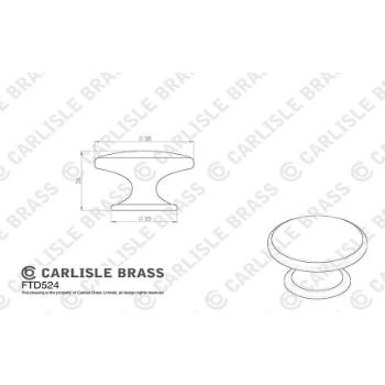 Drawing of FTD524 Cabinet Door Knob