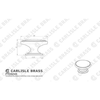 Drawing of FTD524S Cabinet Door Knob