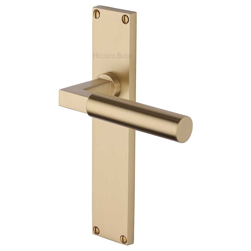 Picture of Bauhaus Door Handles In Satin Brass Finish - VT6310-SB