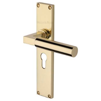 Picture of Bauhaus Euro Profile Door Handles In Polished Brass Finish - VT6348-PB Picture of Bauhaus Euro Profile Door Handles In Polished Brass Finish - VT6348-PB