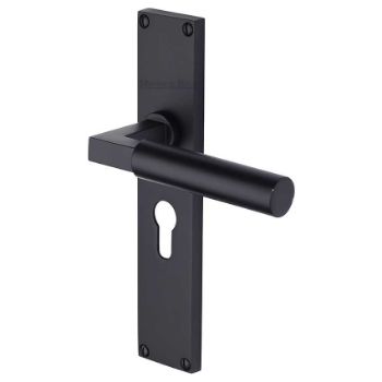 Picture of Bauhaus Euro Profile Door Handles In Matt Black Finish - VT6348-BKMT Picture of Bauhaus Euro Profile Door Handles In Matt Black Finish - VT6348-BKMT
