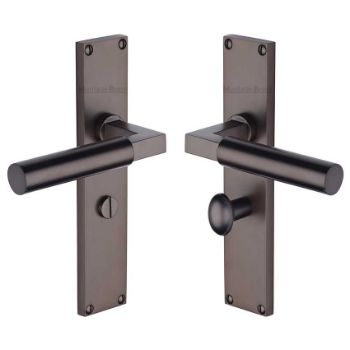 Picture of Bauhaus Bathroom Door Handles In Matt Bronze Finish - VT6330-MB Picture of Bauhaus Bathroom Door Handles In Matt Bronze Finish - VT6330-MB