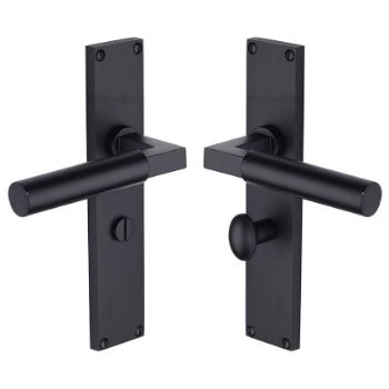 Picture of Bauhaus Bathroom Door Handles In Matt Black Finish - VT6330-BKMT Picture of Bauhaus Bathroom Door Handles In Matt Black Finish - VT6330-BKMT