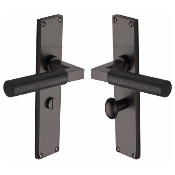 Picture of Bauhaus Knurled Bathroom Door Handles In Matt Bronze Finish - VT9330-MB Picture of Bauhaus Knurled Bathroom Door Handles In Matt Bronze Finish - VT9330-MB