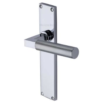 Picture of Bauhaus Knurled Latch Door Handles In Polished Chrome Finish - VT9310-PC Picture of Bauhaus Knurled Latch Door Handles In Polished Chrome Finish - VT9310-PC