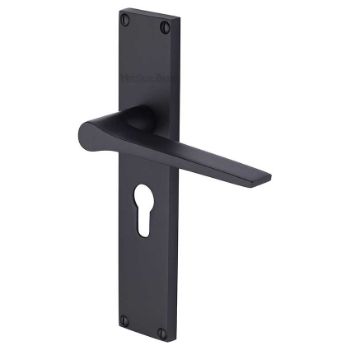 Picture of Gio Euro Profile Door Handles In  Matt Black Finish - VT8148-BKMT Picture of Gio Euro Profile Door Handles In  Matt Black Finish - VT8148-BKMT