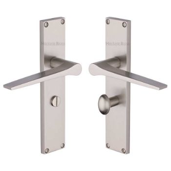 Picture of Gio Bathroom Door Handles In  Satin Nickel Finish - VT8130-SN Picture of Gio Bathroom Door Handles In  Satin Nickel Finish - VT8130-SN