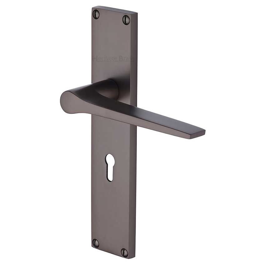 Picture of Gio Lock Door Handles In  Matt Bronze Finish - VT8100-MB
