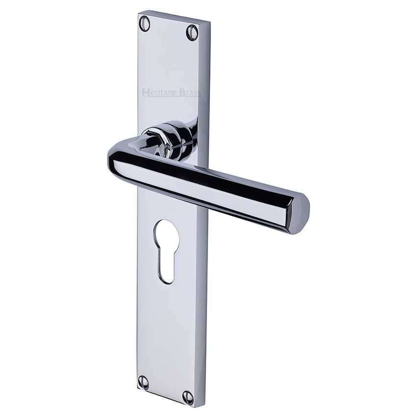 Picture of Octave Euro Profile Door Handles In Polished Chrome Finish - VT5948-PC