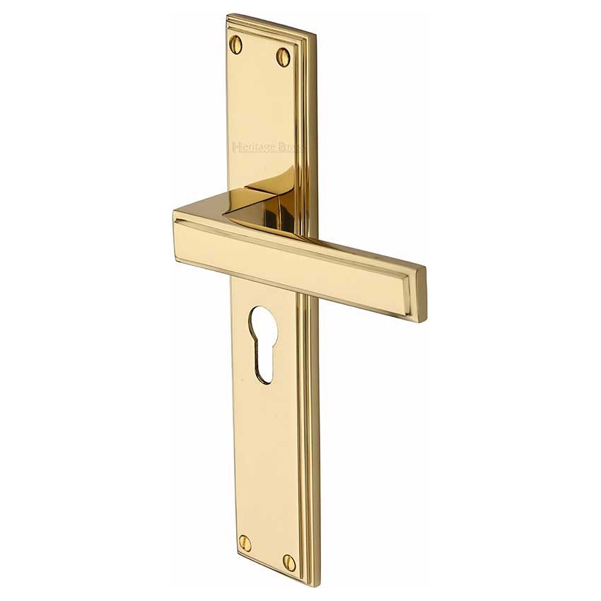 Picture of Atlantis Euro Profile Door Handles In Polished Brass Finish - ATL6748-PB