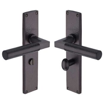 Picture of Bauhaus Hammered Bathroom Door Handles In Matt Bronze Finish - VTH4330-MB Picture of Bauhaus Hammered Bathroom Door Handles In Matt Bronze Finish - VTH4330-MB