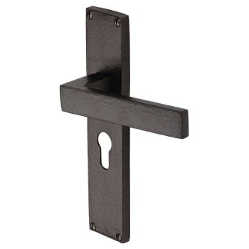 Delta Hammered Euro Profile Door Handles In Matt Bronze Finish - VTH3348-MB Picture of Delta Hammered Euro Profile Door Handles In Matt Bronze Finish - VTH3348-MB