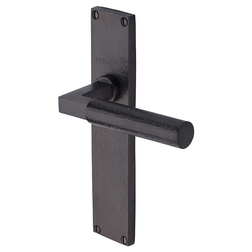 Picture of Bauhaus Hammered Door Handles In Matt Bronze Finish - VTH4310-MB