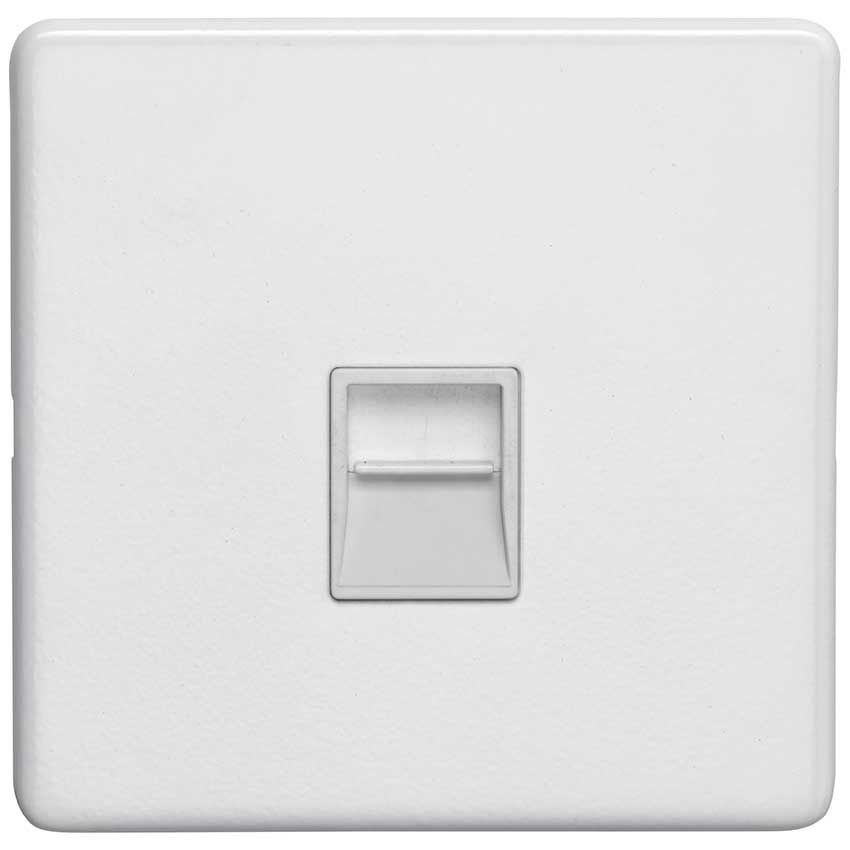 Picture of 1 Gang Telephone Master Socket In Matt White - ECW1MW