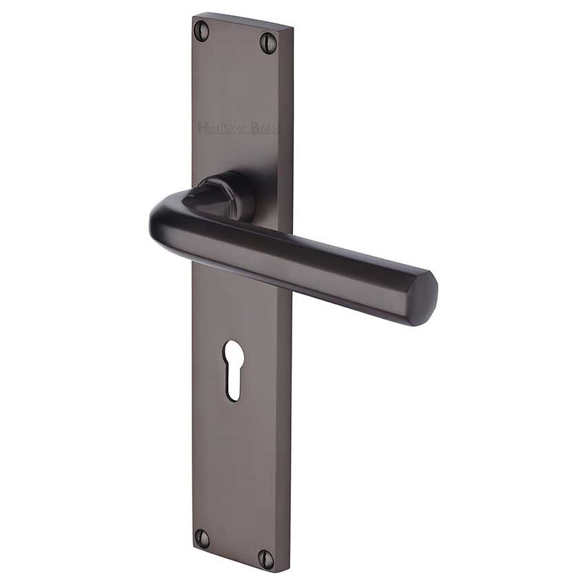 Picture of Octave Lock Door Handles In Matt Bronze Finish - VT5900-MB-EXT