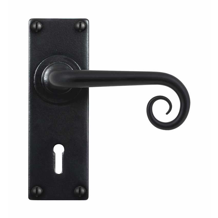 CURL LOCK/KEYHOLE LEVER 57mm ARMOR COAT FLAT BLACK - SB-FB1072