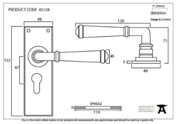 Picture of Regency Euro Lock Door Handle In Pewter - 45128