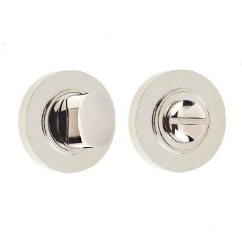 Picture of Burlington Round Turn and Release with Plain Rose- Polished Nickel- BUR81PN BUR50PN