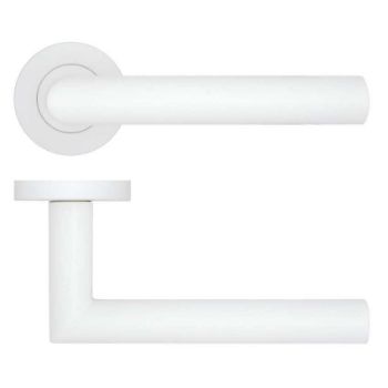 Picture of Rosso Tecnica Lugano Door Handle in Powder Coated White Finish - RT010PCW