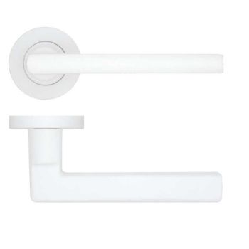 Picture of Rosso Tecnica Varese Door Handle in Powder Coated White Finish - RT040PCW