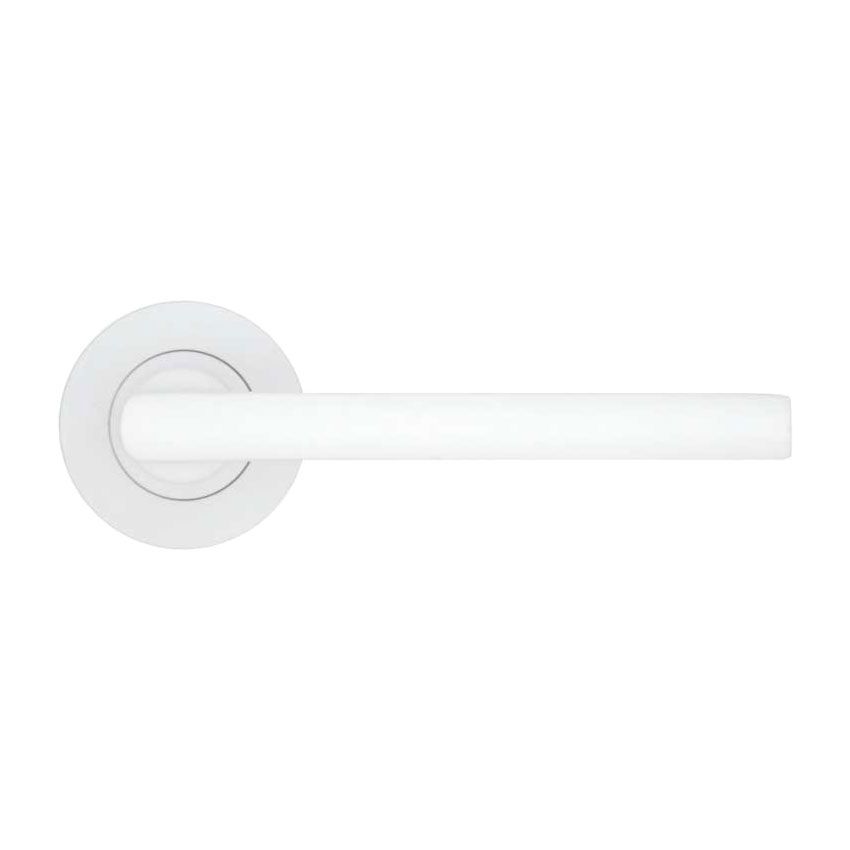 Picture of Rosso Tecnica Varese Door Handle in Powder Coated White Finish - RT040PCW