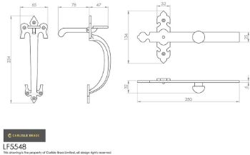 LF5548 Suffolk Latch Drawing