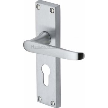 Picture of Victoria Euro Cylinder Door Handle - V3948-SC Picture of Victoria Euro Cylinder Door Handle - V3948-SC