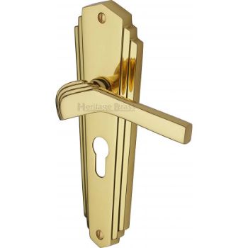 Waldorf Euro Cylinder Lock Handle - WAL6548-PB Picture of Waldorf Euro Cylinder Lock Handle - WAL6548-PB