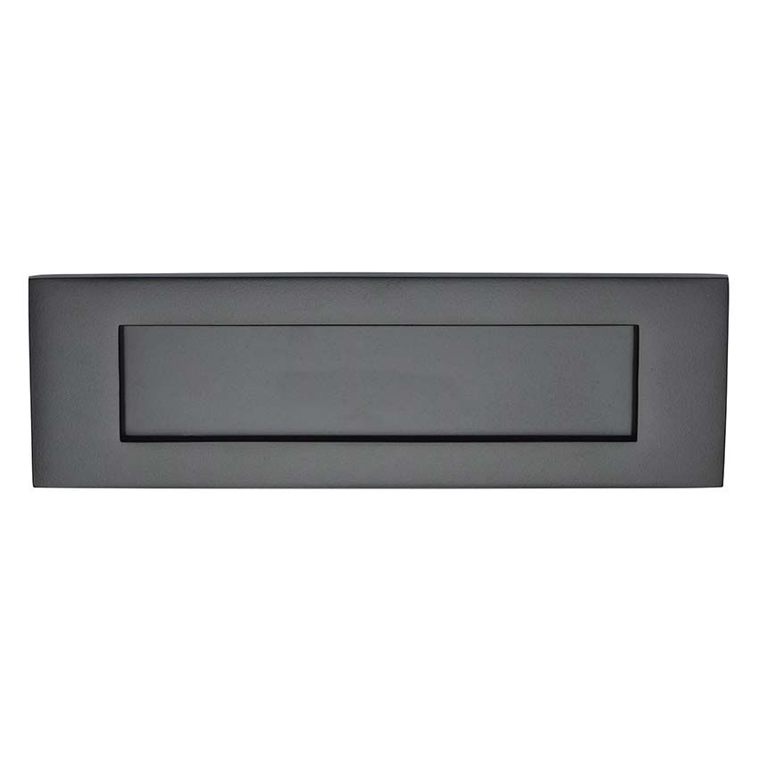 Picture of 254mm x 79mm Sprung Flap  Letterplate In Matt Black - V850 254-BKMT