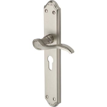 Picture of Verona Long Plate Euro Cylinder Door Handle - Mm825-SN Picture of Verona Long Plate Euro Cylinder Door Handle - Mm825-SN