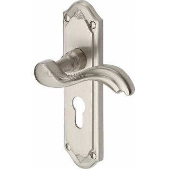 Picture of Lisboa Long Plate Euro Cylinder Door Handle - MM994-SN Picture of Lisboa Long Plate Euro Cylinder Door Handle - MM994-SN