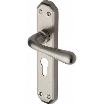 Picture of Charlbury Euro Cylinder Door Handle - V7066-SN Picture of Charlbury Euro Cylinder Door Handle - V7066-SN