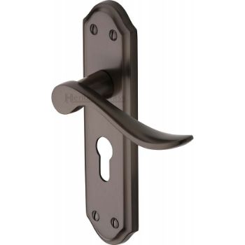 Picture of Sandown Euro Cylinder Door Handle - SAN1448-MB Picture of Sandown Euro Cylinder Door Handle - SAN1448-MB