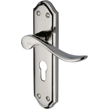 Sandown Euro Cylinder Door Handle - SAN1448-PN Picture of Sandown Euro Cylinder Door Handle - SAN1448-PN