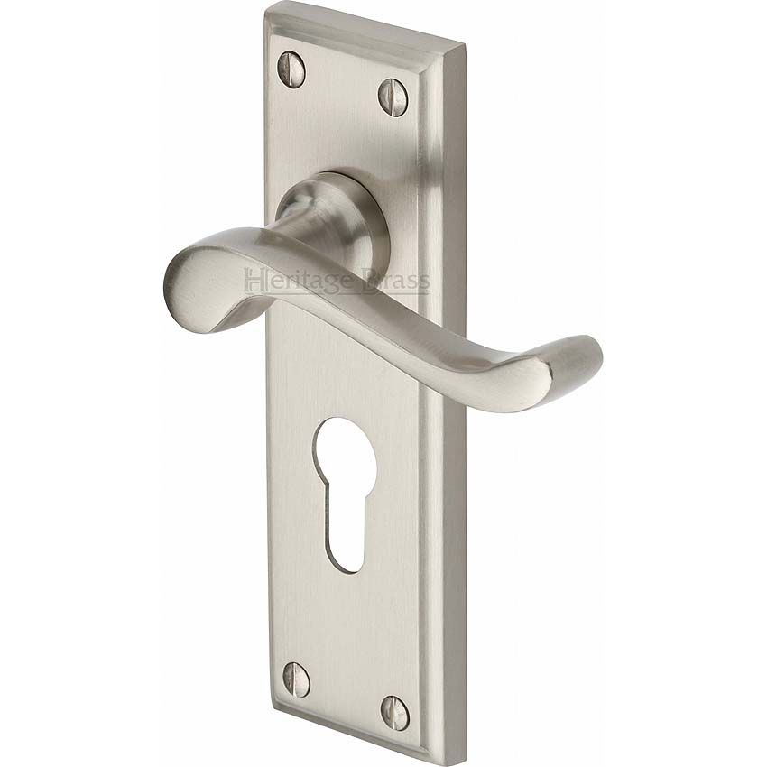 Picture of Edwardian Euro Cylinder Door Handle - W3227-SN
