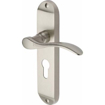 Maya Euro Cylinder Door Handle - MAY7648-SN Picture of Maya Euro Cylinder Door Handle - MAY7648-SN