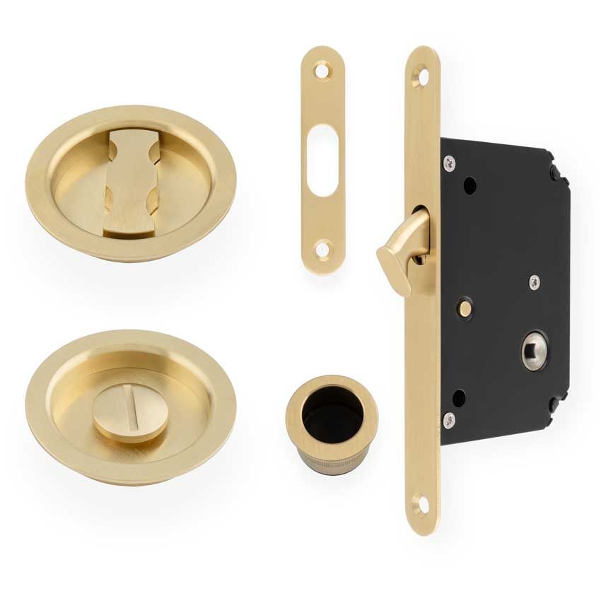 Picture of Radius Sliding Door Lock Set - Satin Brass PVD - AW110RSBPVD