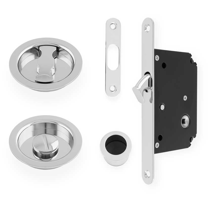 Picture of Radius Sliding Door Lock Set - Polished Chrome - AW110RPC