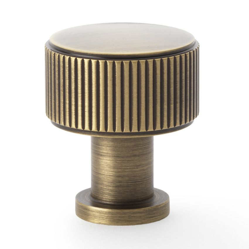 Picture of Lucia Reeded Cupboard Knob in Antique Brass - AW807R-AB