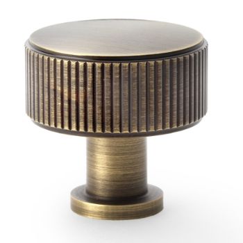 Picture of Lucia Reeded Cupboard Knob in Antique Brass - AW807R-AB